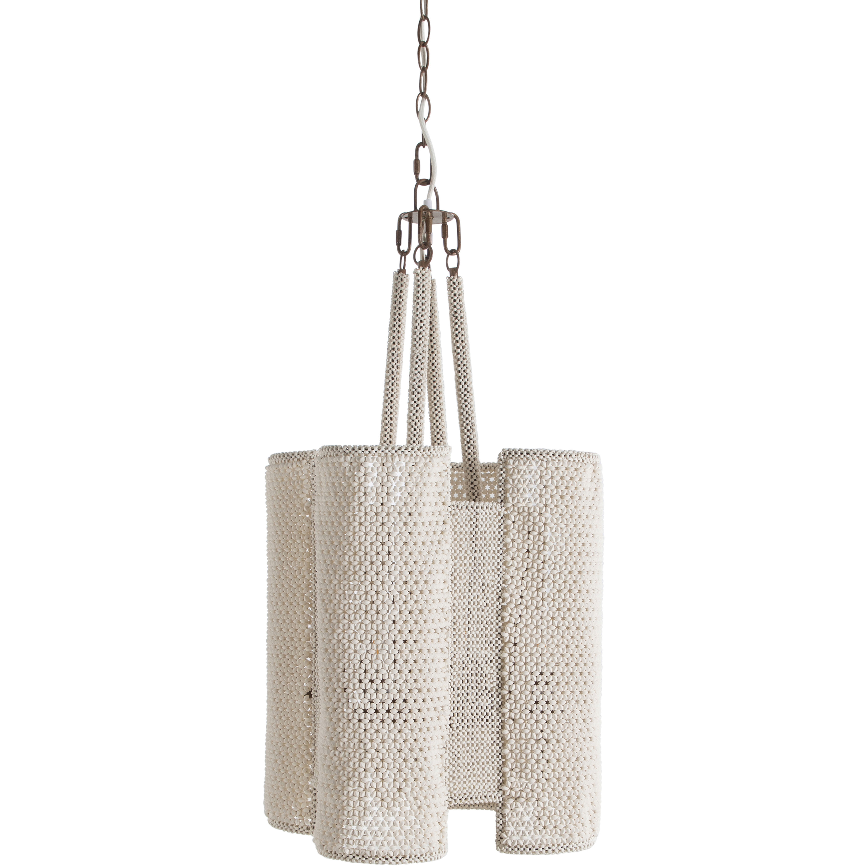 Teagan 4 Light 18.5 inch Winter White and Sun Bleached Natural Pendant Ceiling Light