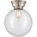 Aditi XX-Large Beacon 1 Light 12 inch Brushed Satin Nickel Flush Mount Ceiling Light in Clear Glass, Aditi