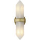Valencia 2 Light 3.63 inch Vintage Brass Bath Vanity Light Wall Light in Vintage Brass and Alabaster