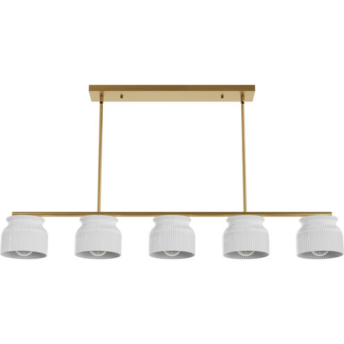 Harlowe 5 Light 51 inch Luxe Gold Linear Chandelier Ceiling Light, Large