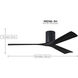 Atlas Irene-3H 60 inch Textured Bronze with Matte Black Blades Ceiling Fan, Flush Mounted