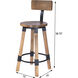 Masterson Wood & Metal Bar Stool