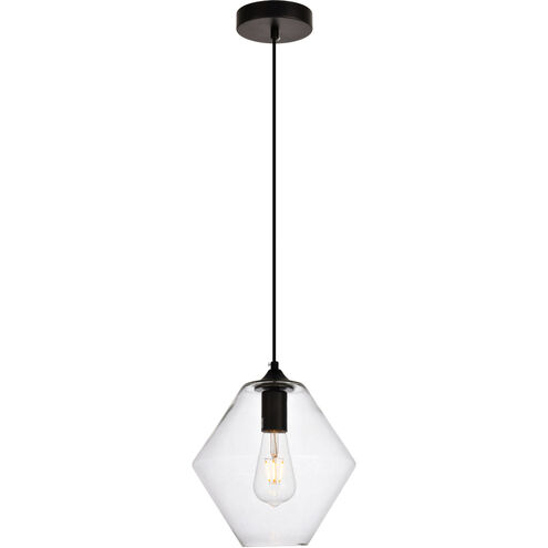 Placido 1 Light 9 inch Black and Clear Pendant Ceiling Light
