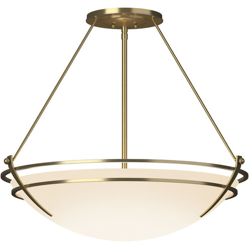 Presidio Tryne 3 Light 28.6 inch Modern Brass Semi-Flush Ceiling Light in Opal, Large