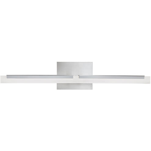 Double L LED 26 inch Brushed Nickel with Frosted White Vanity Light Wall Light