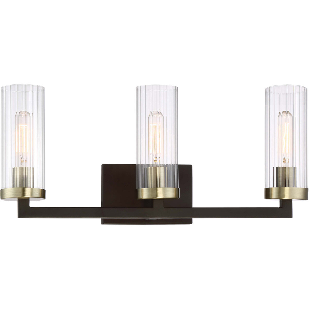 Ainsley Court 3 Light 23 inch Aged Kinston Bronze/Brushed Bath Light Wall Light