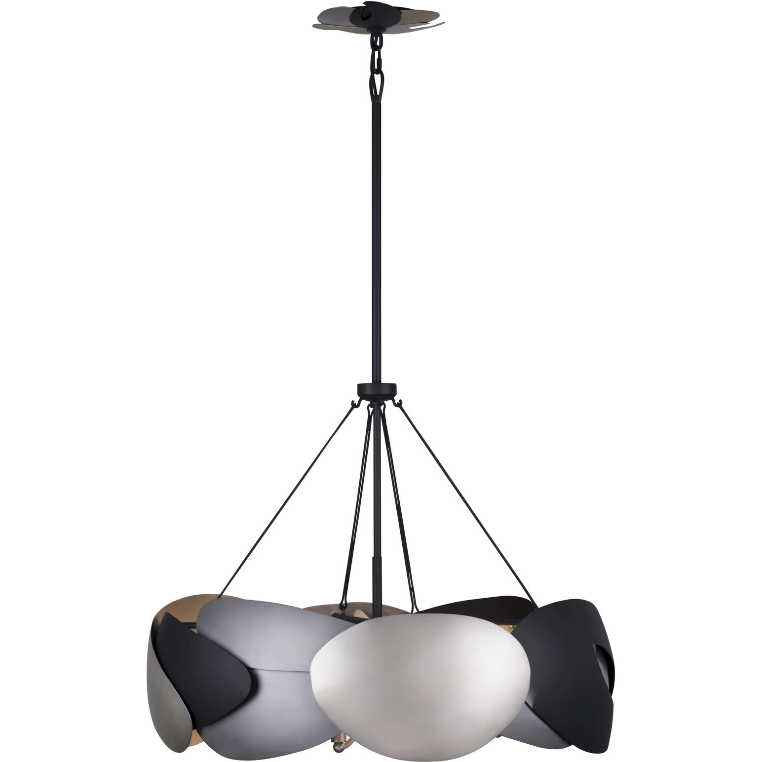 Metalo Misto 6 Light 28 inch Brass / Cola Grey / Matte Black Pendant Ceiling Light