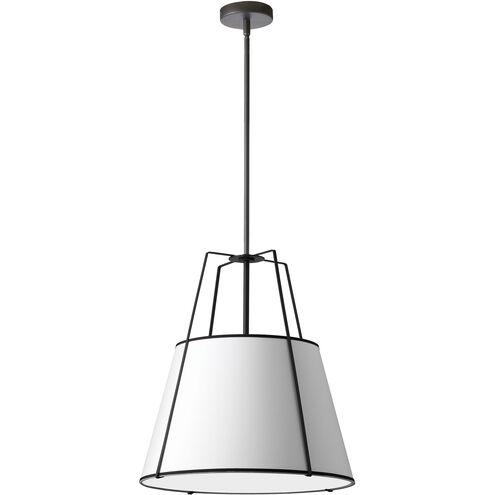 Trapezoid 3 Light 18 inch Black with White Pendant Ceiling Light