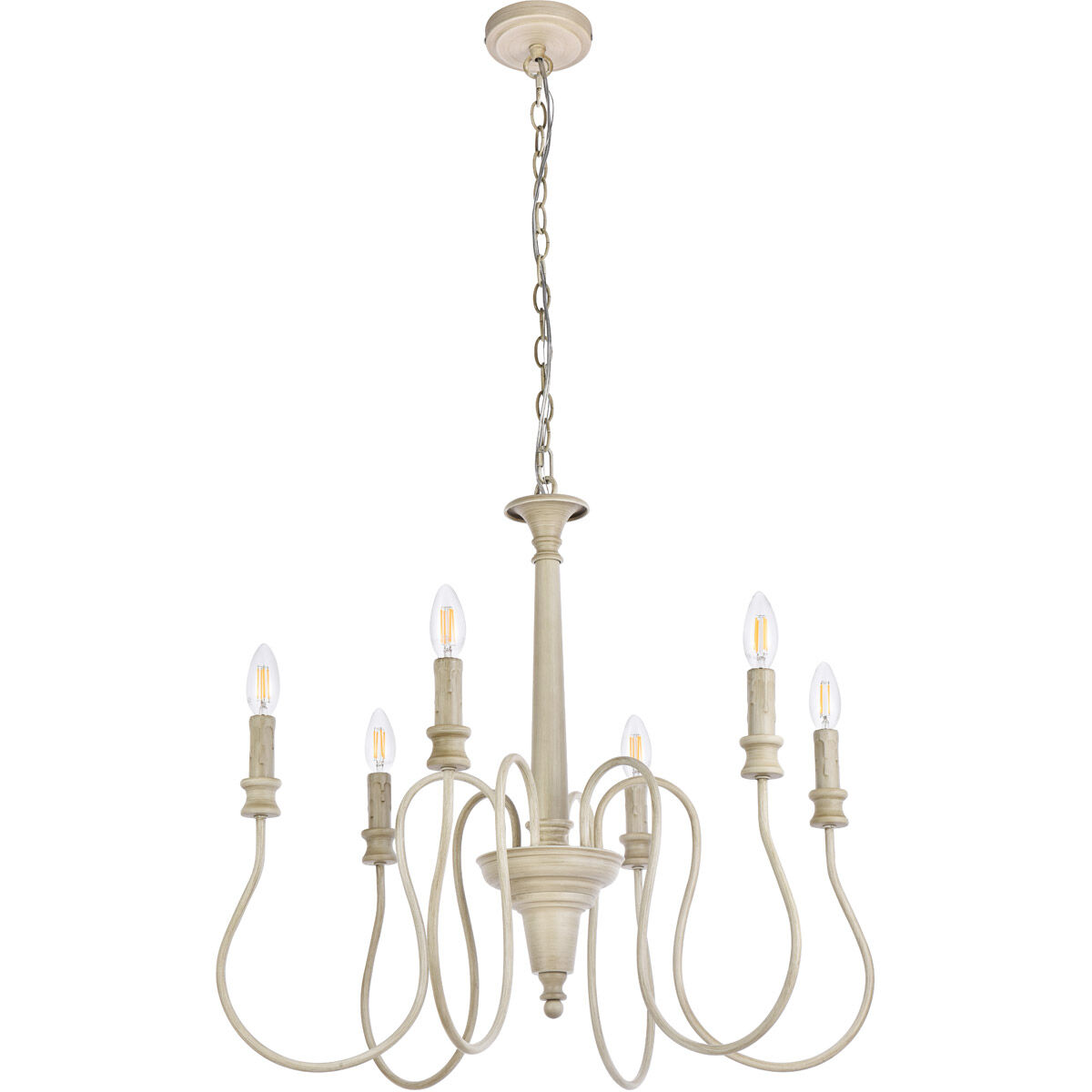 Flynx 6 Light 26 inch Weathered Dove Pendant Ceiling Light