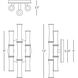 Kane Wall Sconce Wall Light in Modern Brass, Matte Midnight Blue