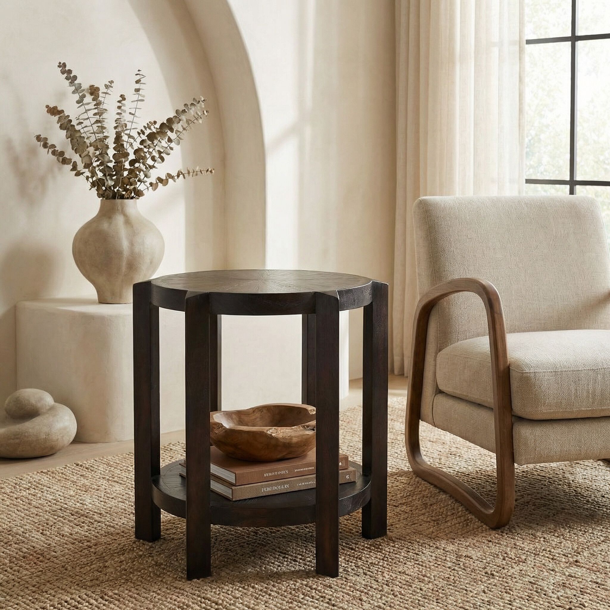 Yuhuda 27 X 25 inch Sombre Side Table, Small