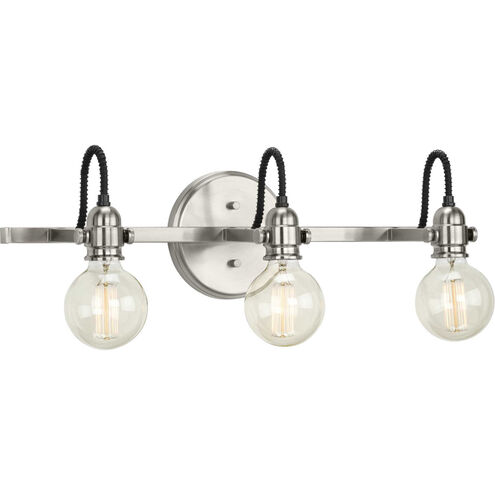 Axle 3 Light 24 inch Brushed Nickel Bath Vanity Wall Light