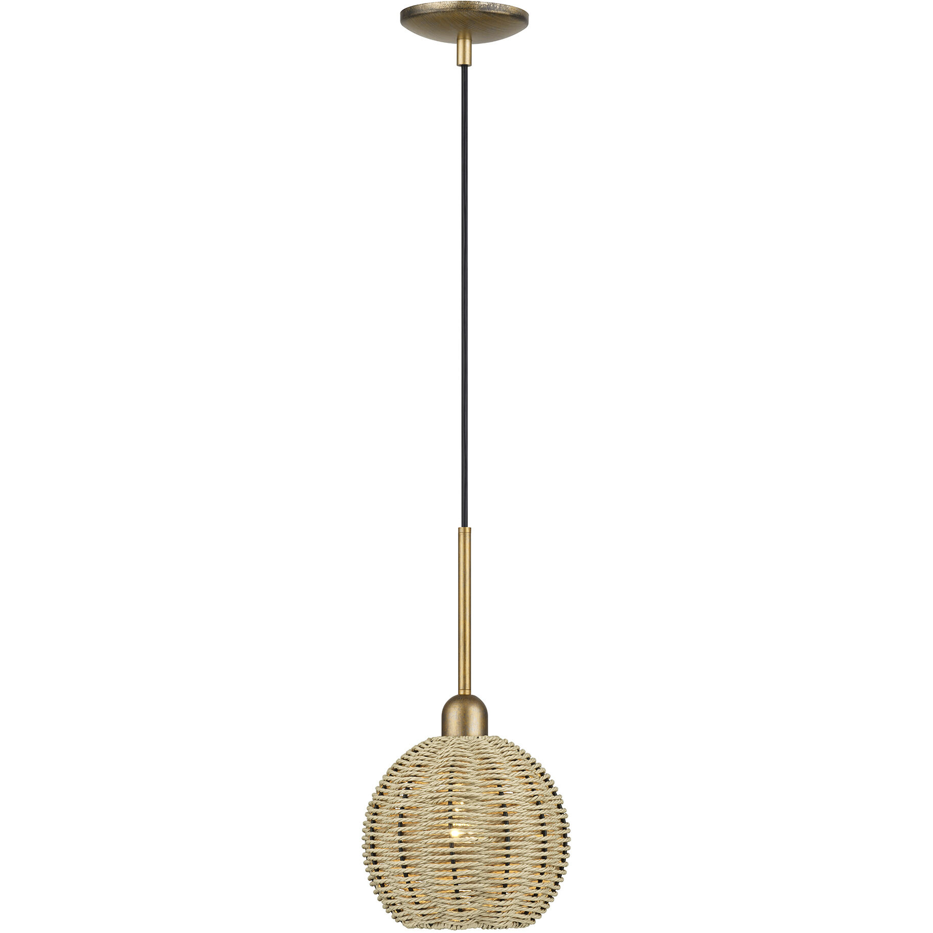 Summervine 1 Light 8 inch Antique Gold Leaf Pendant Ceiling Light, Mini Globe