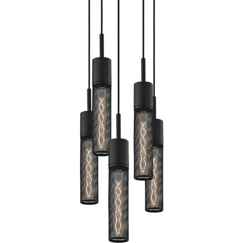 Urban Edge 5 Light 12 inch Textured Black Pendant Ceiling Light