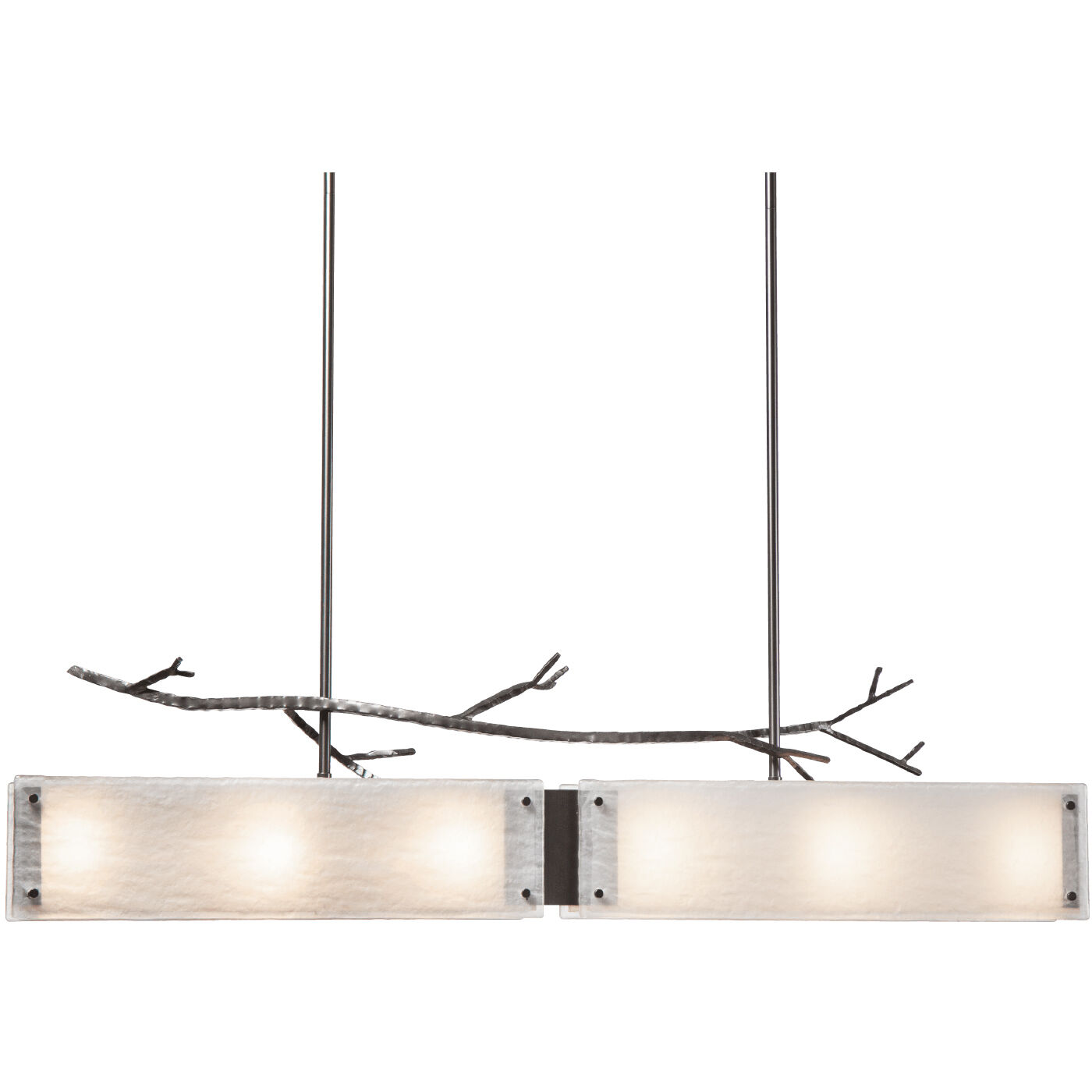Ironwood 6 Light Burnished Bronze Linear Pendant Ceiling Light in Smoke Granite, E26 Incandescent