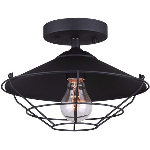 Briggs 1 Light 11 inch Black Outdoor Flush Mount