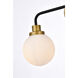 Hanson 4 Light 38 inch Black and Brass Bath Sconce Wall Light