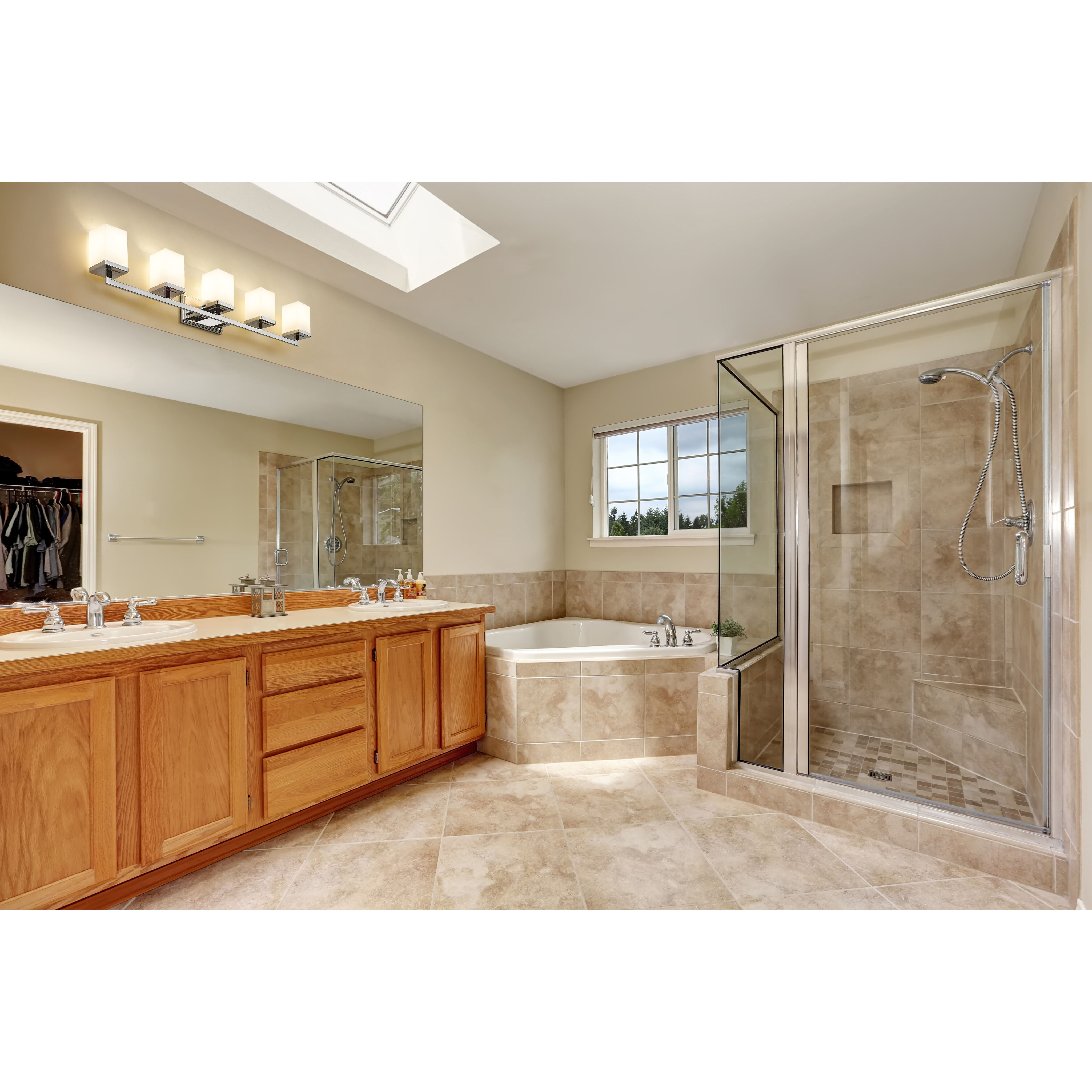 Tidal 5 Light 40 inch Chrome Vanity Wall Light