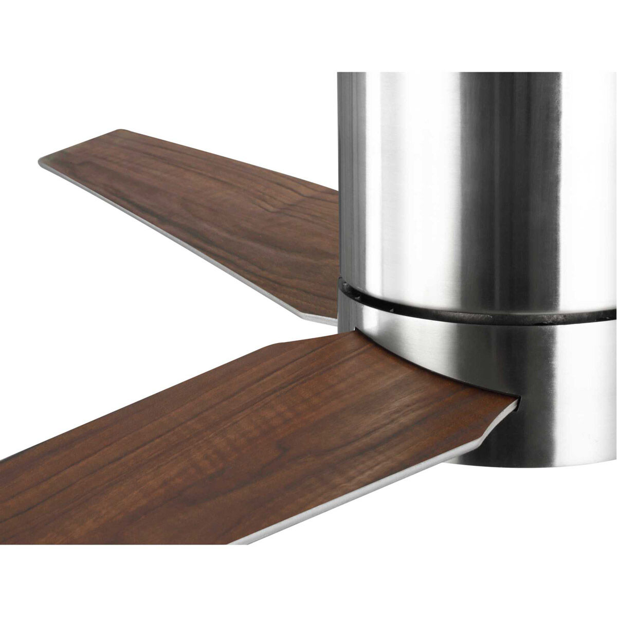 Chase 56 inch Brushed Nickel with Silver/American Walnut Blades Hugger Ceiling Fan, Progress LED