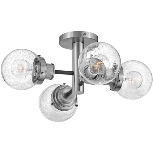 Poppy 4 Light 20 inch Black with Brushed Nickel Indoor Semi-Flush Mount Ceiling Light in Black / Brushed Nickel