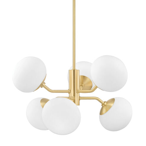 Estee 6 Light 28 inch Aged Brass Chandelier Ceiling Light