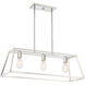 Denton 3 Light 32.75 inch Polished Nickel Linear Chandelier Ceiling Light, Essentials