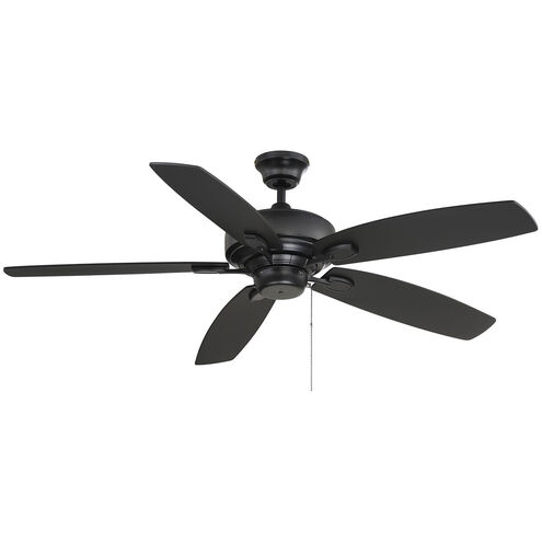 Transitional 52 inch Matte Black Ceiling Fan
