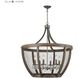 Renaissance Invention 6 Light 30 inch Aged Wood with Weathered Zinc and Clear Chandelier Ceiling Light