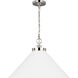 C&M by Chapman & Myers Wellfleet 1 Light 23.5 inch Matte White and Polished Nickel Pendant Ceiling Light in Matte White / Polished Nickel