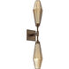 Aalto LED 4.5 inch Flat Bronze Indoor Sconce Wall Light in Optic Rib Bronze, 2700K LED, Double