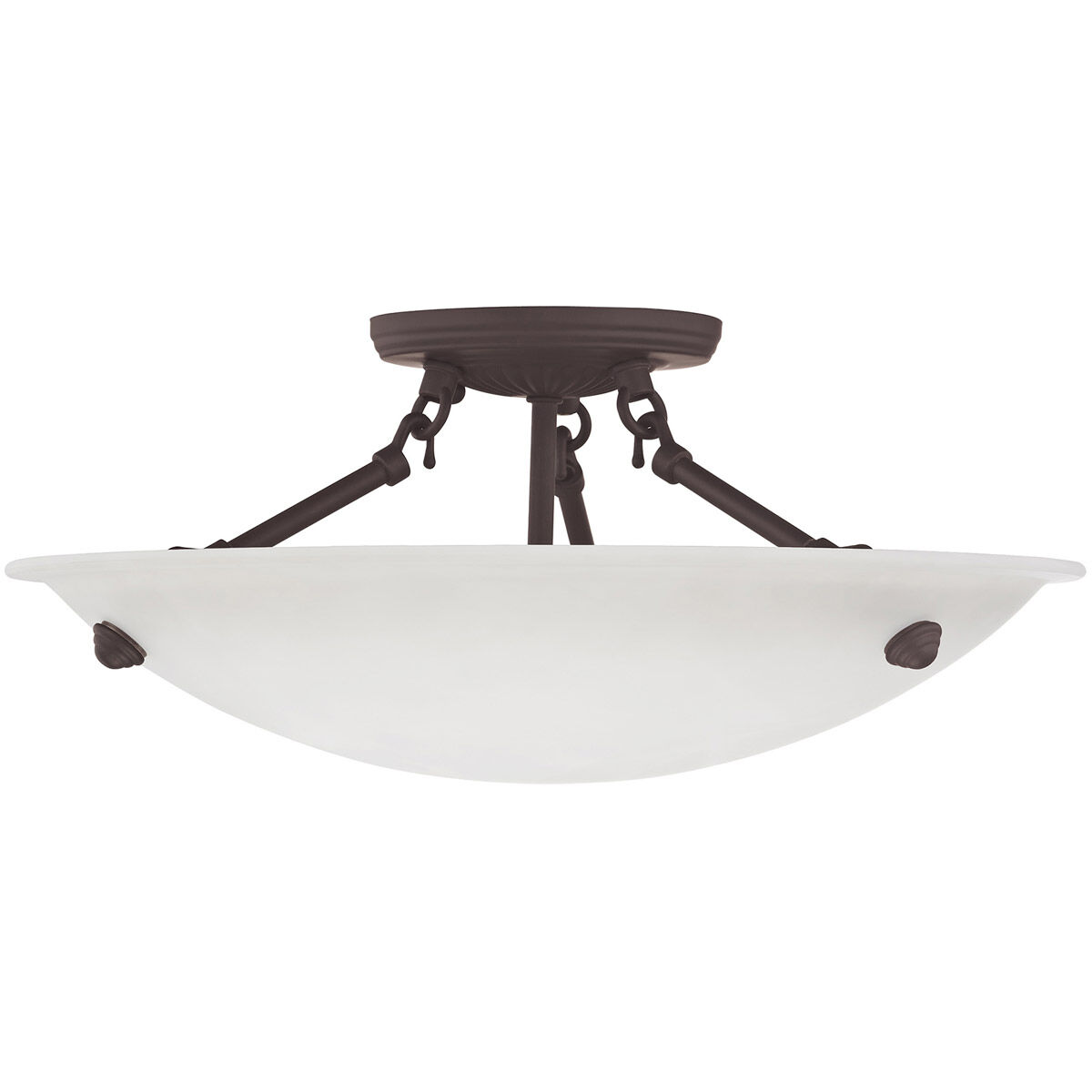 Oasis 3 Light 16 inch Bronze Semi-Flush Mount Ceiling Light