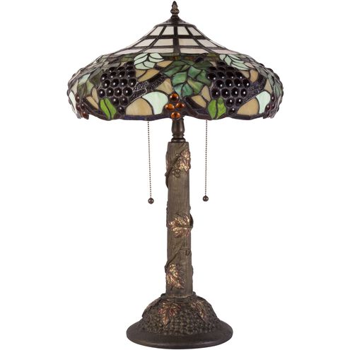 Grape 25 inch Antique Bronze with Multicolor Table Lamp Portable Light