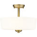 Arlington 3 Light 14.75 inch Heritage Brass Semi Flush Mount Ceiling Light