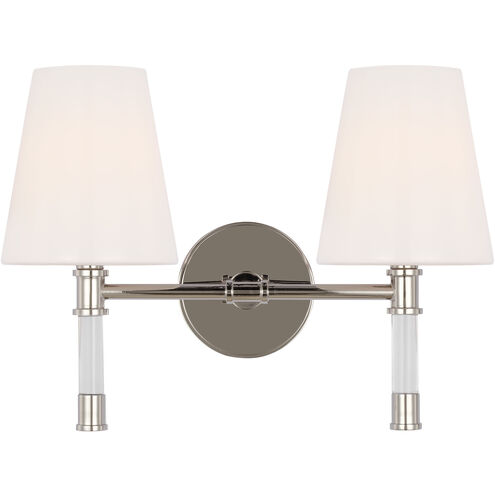 C&M by Chapman & Myers Hanover 2 Light 15 inch Polished Nickel Bath Vanity Wall Sconce Wall Light