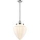 Franklin Restoration Bullet LED 12 inch Polished Chrome Mini Pendant Ceiling Light in Matte White