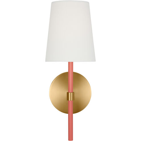 kate spade new york Monroe 1 Light 5 inch Burnished Brass with Coral Sconce Wall Light in Burnished Brass / Coral