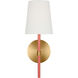 kate spade new york Monroe Sconce Wall Light in Burnished Brass / Coral