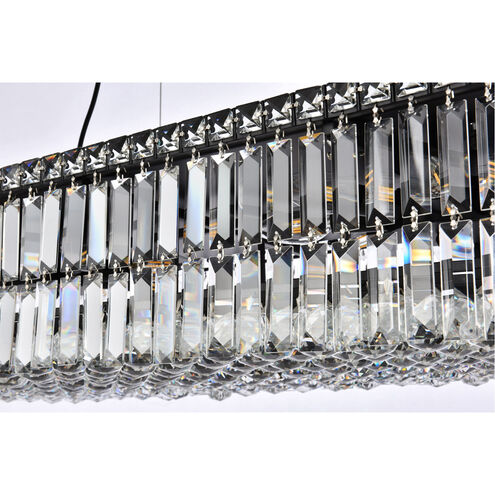 Maxime 16 Light 36 inch Black and Clear Linear Chandelier Ceiling Light in Royal Cut