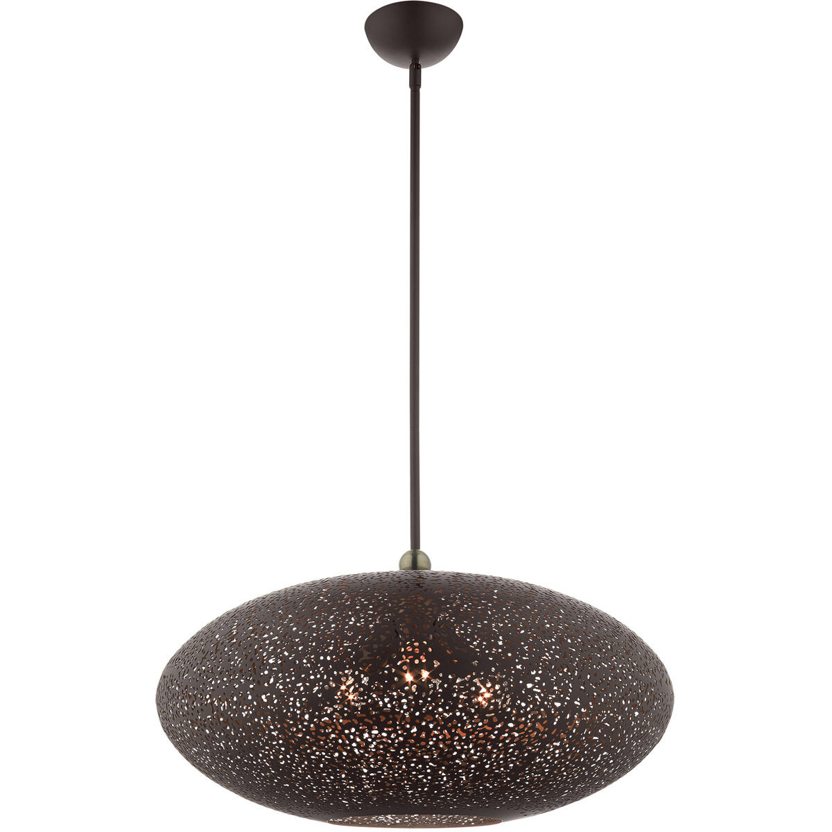 Charlton 3 Light 24 inch Bronze with Antique Brass Accents Pendant Ceiling Light