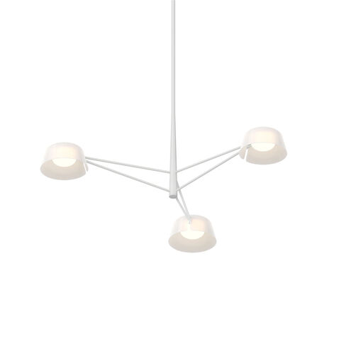 Ray LED 35.75 inch Warm Gray and Opal White Chandelier Ceiling Light