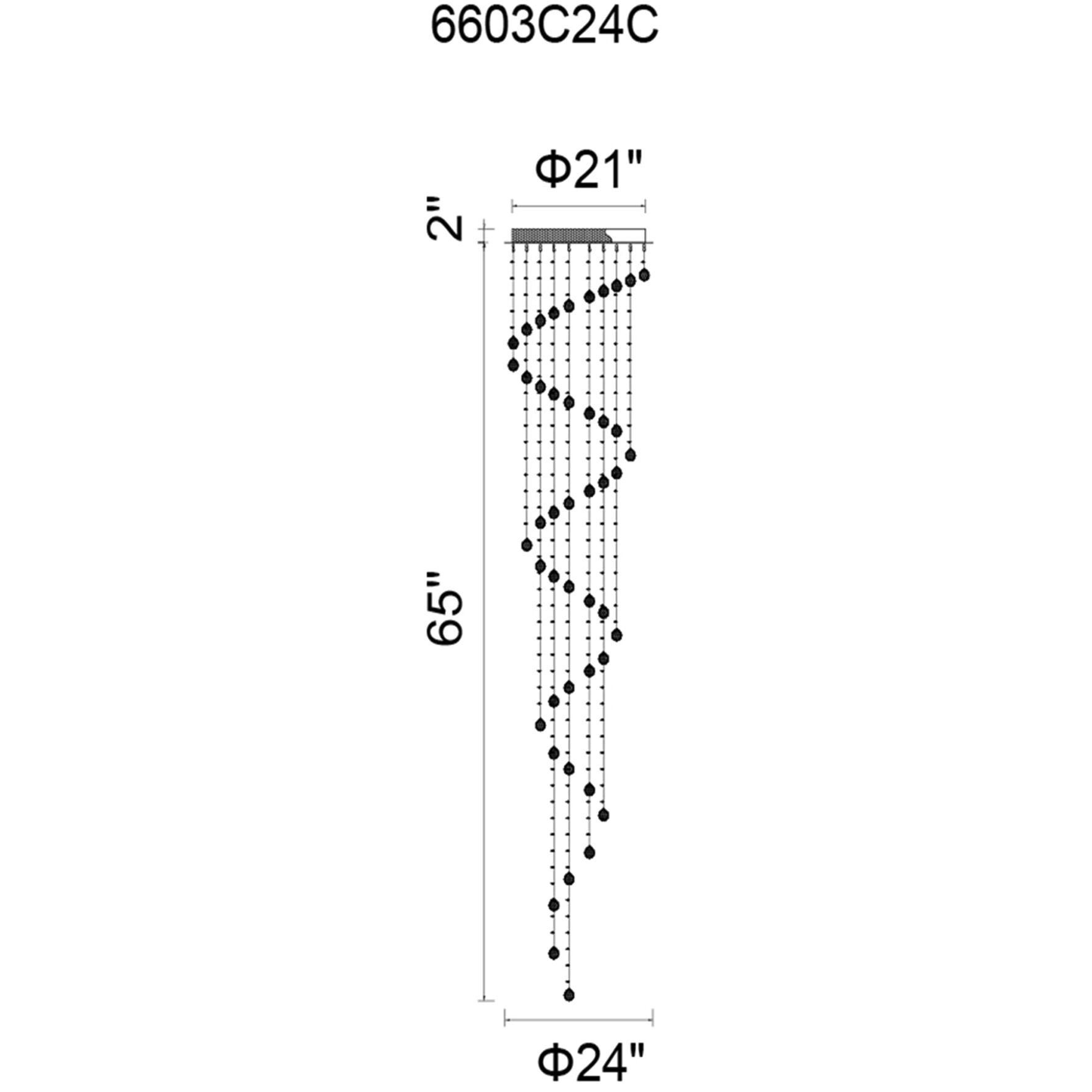 Spiral 6 Light 24 inch Chrome Flush Mount Ceiling Light