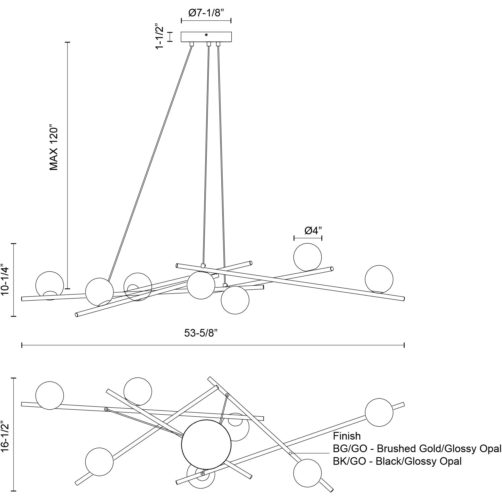 Amara LED 16.5 inch Brushed Gold/Glossy Opal Glass Chandelier Ceiling Light