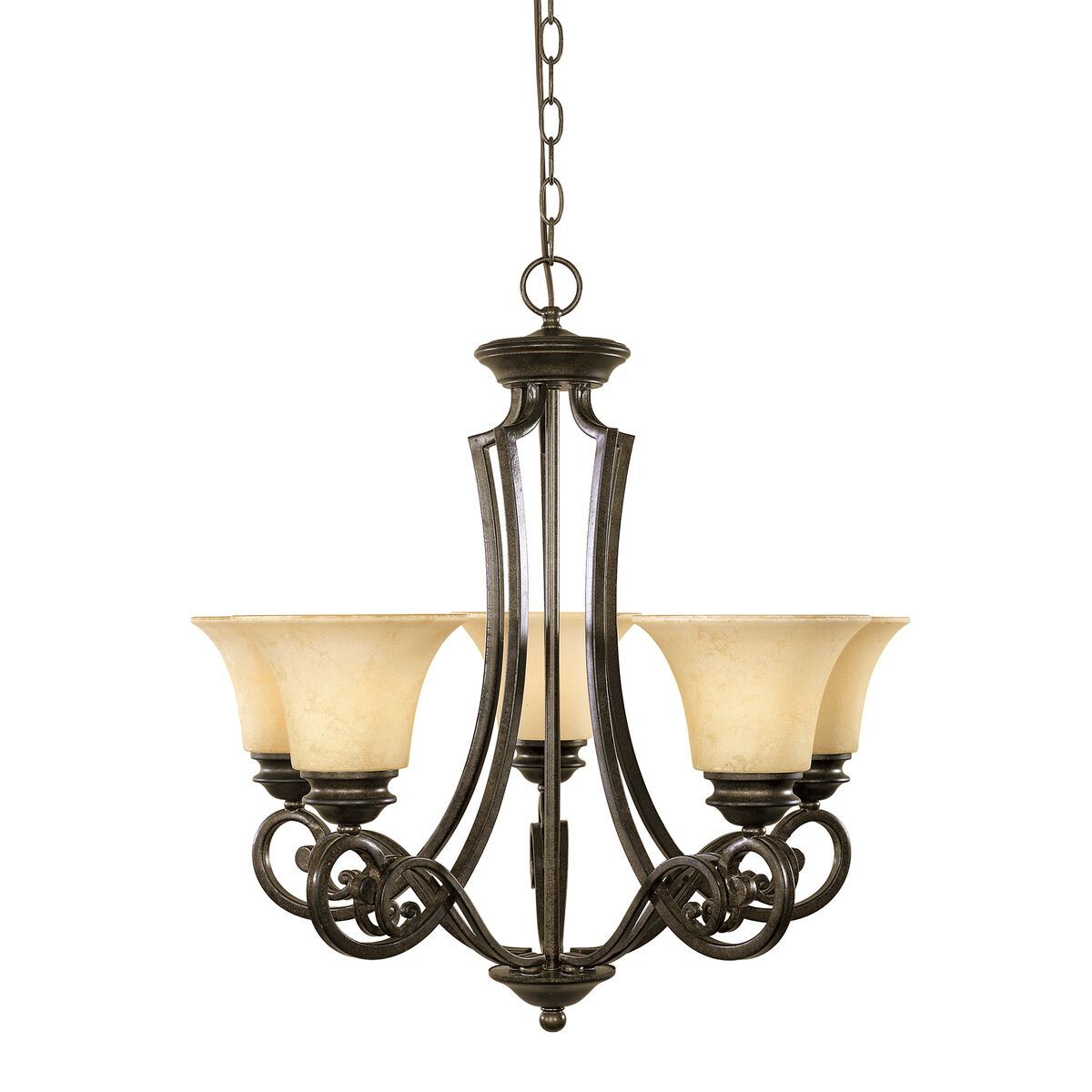 Mendocino 5 Light 25.25 inch Forged Sienna Chandelier Ceiling Light