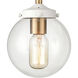 Boudreaux 2 Light 15 inch Matte White with Satin Brass Vanity Light Wall Light
