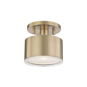 Nora LED 5 inch Aged Brass Flush Mount Ceiling Light
