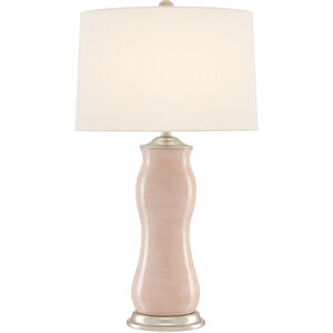 Ondine 30.5 inch 150 watt Blush/Silver Leaf Table Lamp Portable Light