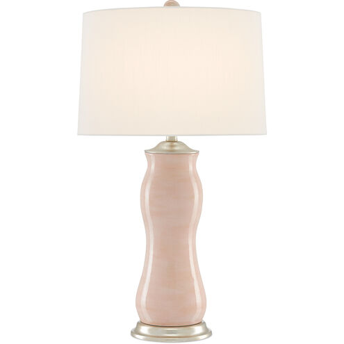 Ondine 30.5 inch 150 watt Blush/Silver Leaf Table Lamp Portable Light
