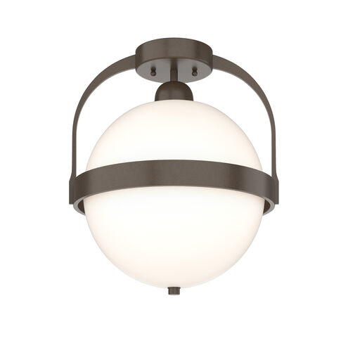 Atlas 1 Light 13.9 inch White Semi-Flush Ceiling Light