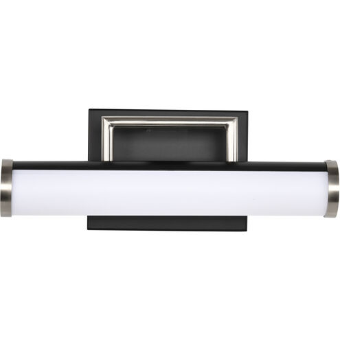 Solano LED 12 inch Black and Brushed Nickel Bath Vanity Light Wall Light