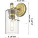 Downtown Urban Crown Point Armed Sconce Wall Light in Satin Nickel, Matte White